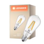 Ledvance Classic LED Edison E27 Gruszka Włókno Przezroczysty 3.8W 806lm - 827 Bardzo Ciepła Biel | Zamienne 60W