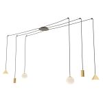 Emibig Lampa Wisząca Fuji Stal Złoty | Nadaje Się Do 2x E14 - Max 10W, 2x GU10 - Max 10W, 2x GX53 - Max 10W