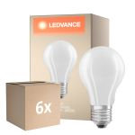 Opakowanie 6x Osram Classic LED E27 Gruszka Włókno Matowy 11W 1521lm - 840 Zimna Biel | Ściemnianie - Zamienne 100W