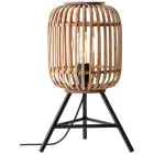 Brilliant Lampa Stołowa Drewnorow Metal Bambus Brązowy | Nadaje Się Do 1x E27