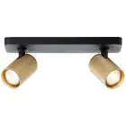 Brilliant Marty Lampa sufitowa Aluminium Piaszczysty Czarny Złoty 10W 700lm - 830 Ciepła Biel | W Tym 2x GU10