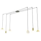 Emibig Lampa Wisząca Fuji Stal Złoty | Nadaje Się Do 2x E14 - Max 10W, 2x GU10 - Max 10W, 2x GX53 - Max 10W