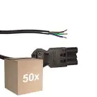 Opakowanie 50x Noxion GST - Kompatybilny Kabel zasilający Czarny - Męski + Końcówki otwarte - 2m - 3 pole 0,75mm2