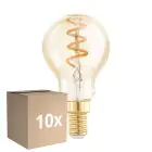 Opakowanie 10x Eglo LED Piłka E14 Włókno Bursztyn 4W 145lm - 820 Bardzo Ciepła Biel | Ściemnianie - Zamienne 15W